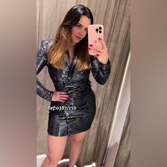 NWT ZARA MIRRORED BLAZER DRESS 0387/172 315/009 - Picture 16 of 17